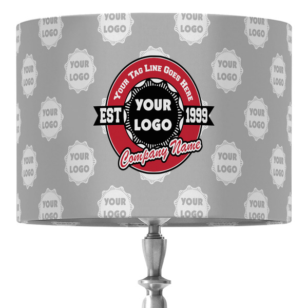 Custom Logo & Tag Line 16" Drum Lamp Shade - Fabric (Personalized)