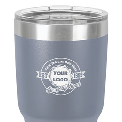 Logo & Tag Line 30 oz Stainless Steel Tumbler - Grey - Single-Sided (Personalized)
