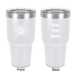 Logo & Tag Line 30 oz Stainless Steel Tumbler - White - Double-Sided (Personalized)