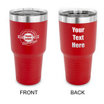 Logo & Tag Line 30 oz Stainless Steel Tumbler - Red - Double-Sided (Personalized)
