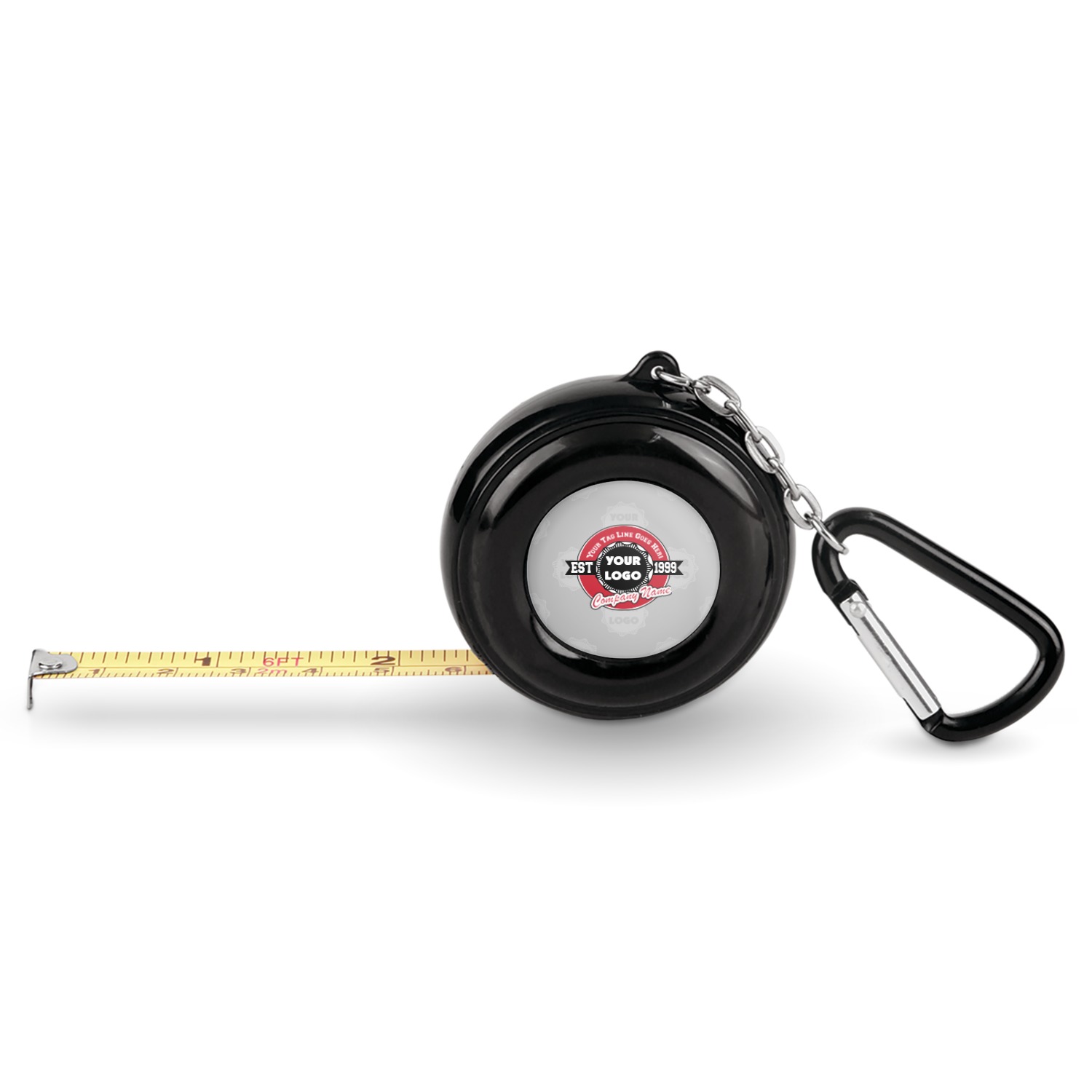 Custom Round Carabiner Tape Measure with your logo