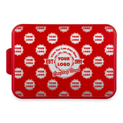 Logo & Tag Line Aluminum Baking Pan with Red Lid (Personalized)