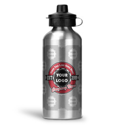 Logo & Tag Line Water Bottle - Aluminum - 20 oz - Silver (Personalized)