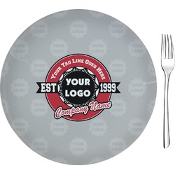 Logo & Tag Line 8" Glass Appetizer / Dessert Plate (Personalized)