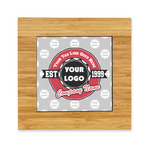 Logo & Tag Line Bamboo Trivet with Ceramic Tile Insert w/ Logos