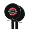Logo & Tag Line Black Plastic 5.5" Stir Stick - Single Sided - Round - Front & Back