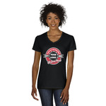 Logo & Tag Line Women's V-Neck T-Shirt - Black - Medium (Personalized)