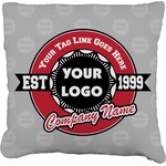 Logo & Tag Line Faux-Linen Throw Pillow 16" w/ Logos