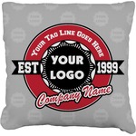 Logo & Tag Line Faux-Linen Throw Pillow 18" w/ Logos