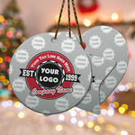 Logo & Tag Line Ceramic Ornament w/ Logos