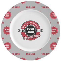 Logo & Tag Line Ceramic Dinner Plates - Set of 4 (Personalized)