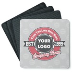 Logo & Tag Line Square Rubber Backed Coasters - Set of 4 w/ Logos