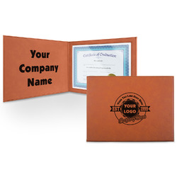 Logo & Tag Line Leatherette Certificate Holder (Personalized)