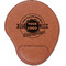 Logo & Tag Line Cognac Leatherette Mouse Pads with Wrist Support - Flat