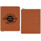 Logo & Tag Line Cognac Leatherette Zipper Portfolios with Notepad - Single Sided - Apvl