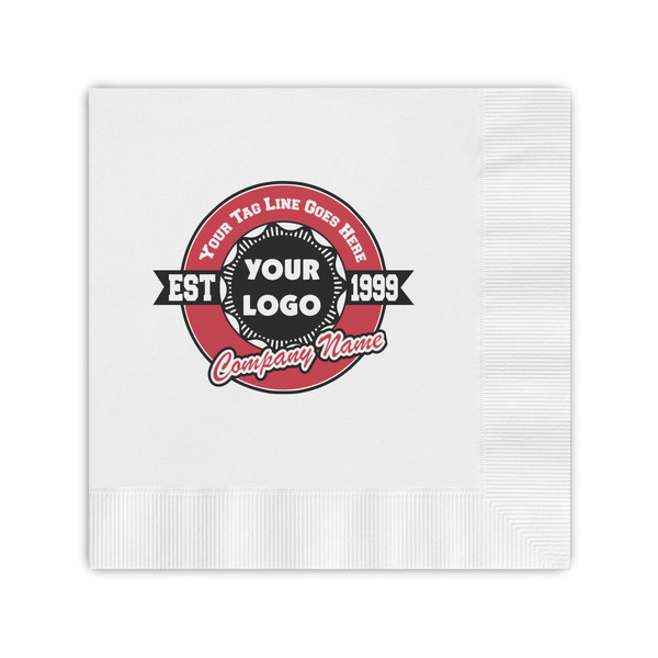 Custom Logo & Tag Line Coined Cocktail Napkins (Personalized)