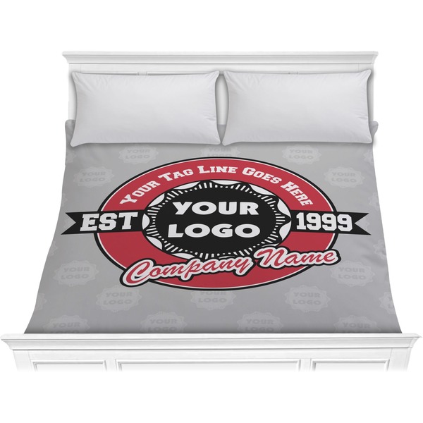 Custom Logo & Tag Line Comforter - King w/ Logos