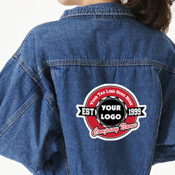 Logo & Tag Line Twill Iron On Patch - Custom Shape - 2XL - Single (Personalized)