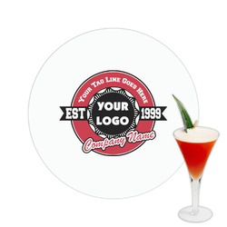 Logo & Tag Line Printed Drink Topper - 2.5" (Personalized)