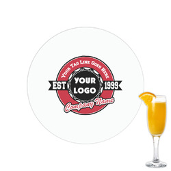 Logo & Tag Line Printed Drink Topper - 2.15" (Personalized)