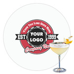 Logo & Tag Line Printed Drink Topper - 3.5" (Personalized)