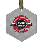 Logo & Tag Line Flat Glass Ornament - Hexagon w/ Logos