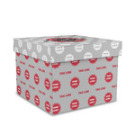 Logo & Tag Line Gift Box with Lid - Canvas Wrapped - Medium w/ Logos