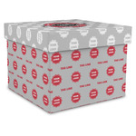 Logo & Tag Line Gift Box with Lid - Canvas Wrapped - X-Large w/ Logos