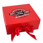 Logo & Tag Line Gift Box with Magnetic Lid - Red (Personalized)