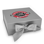 Logo & Tag Line Gift Box with Magnetic Lid - Silver (Personalized)