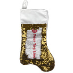 Logo & Tag Line Reversible Sequin Stocking - Gold (Personalized)