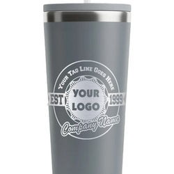 Logo & Tag Line RTIC Everyday Tumbler with Straw - 28oz - Grey - Single-Sided (Personalized)