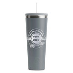 Logo & Tag Line RTIC Everyday Tumbler with Straw - 28oz - Grey - Single-Sided (Personalized)