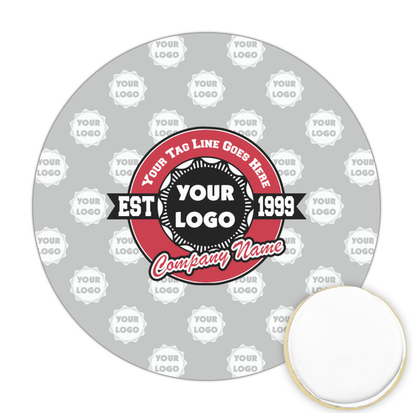 Custom Logo & Tag Line Printed Cookie Topper - 2.5" (Personalized)