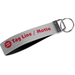 Logo & Tag Line Wristlet Webbing Keychain Fob (Personalized)