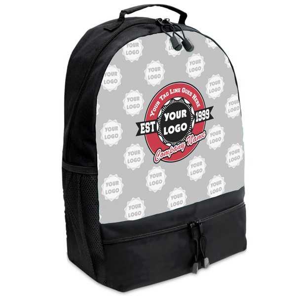 Custom Logo & Tag Line Backpack - Black w/ Logos