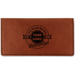 Logo & Tag Line Leatherette Checkbook Holder - Single-Sided (Personalized)