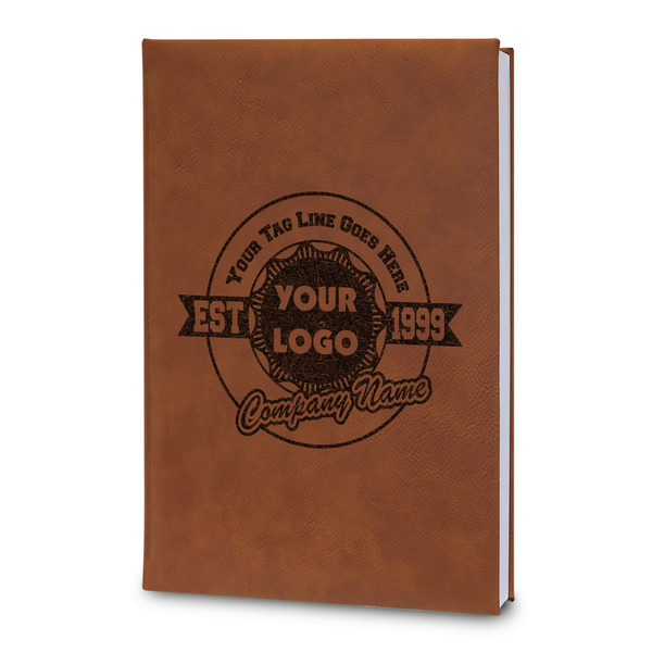 Custom Logo & Tag Line Leatherette Journal - Large - Double-Sided (Personalized)