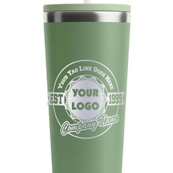 Logo & Tag Line RTIC Everyday Tumbler with Straw - 28oz - Light Green - Single-Sided (Personalized)