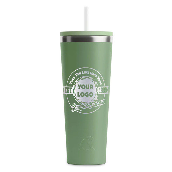 Custom Logo & Tag Line RTIC Everyday Tumbler with Straw - 28oz - Light Green - Double-Sided (Personalized)