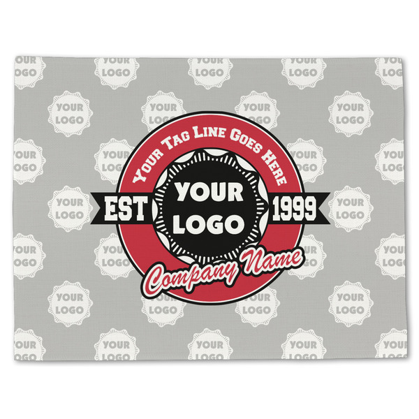 Custom Logo & Tag Line Single-Sided Linen Placemat - Single w/ Logos