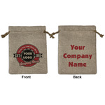 Logo & Tag Line Burlap Gift Bag - Medium -Double-Sided (Personalized)