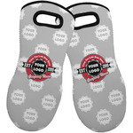 Logo & Tag Line Neoprene Oven Mitts - Set of 2 w/ Logos