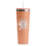 Logo & Tag Line RTIC Everyday Tumbler with Straw - 28oz - Peach - Single-Sided (Personalized)