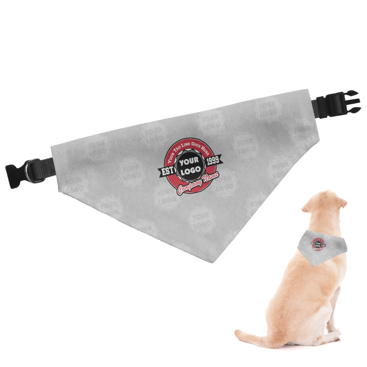 Logo & Tag Line Dog Bandana Large (Personalized) YouCustomizeIt