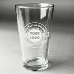 Logo & Tag Line Pint Glass - Laser Engraved (Personalized)