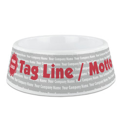Logo & Tag Line Plastic Dog Bowl - Medium (Personalized)