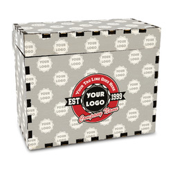 Logo & Tag Line Wood Recipe Box - Full Color Print w/ Logos