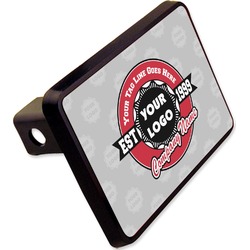 Logo & Tag Line Rectangular Trailer Hitch Cover - 2" w/ Logos