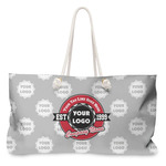 Logo & Tag Line Large Tote Bag with Rope Handles w/ Logos